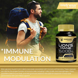 Emballage Lions Mane WELLNESS LABSRX reflétant qualité et pureté