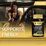 Capsules Lions Mane WELLNESS LABSRX offrant une énergie soutenue au quotidien