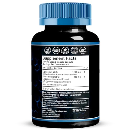 Gélules NAD 1500mg WELLNESS LABSRX prêtes à avaler pour énergie.