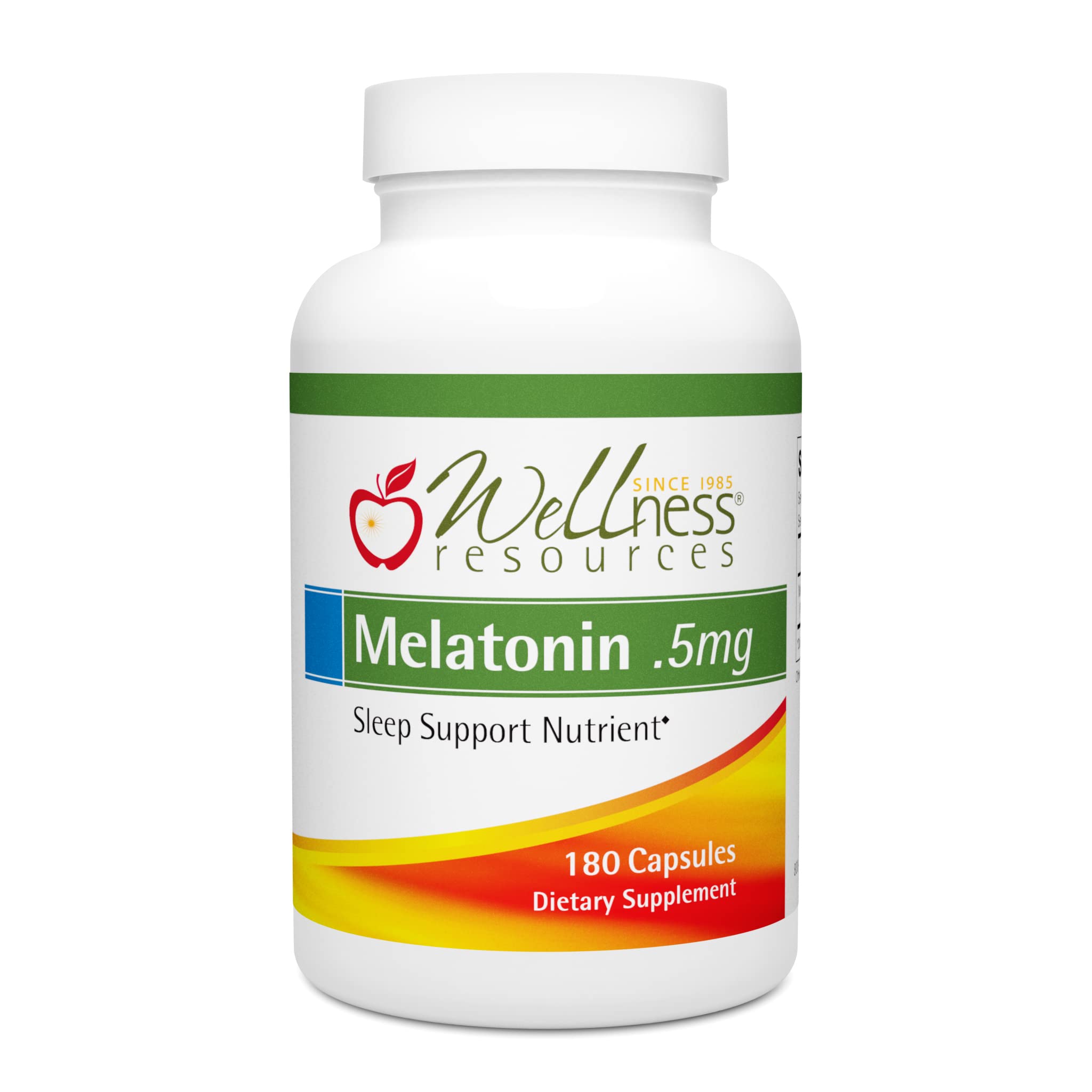 Wellness Resources mélatonine 0,5 mg – capsules pour soutenir le cycle de sommeil.