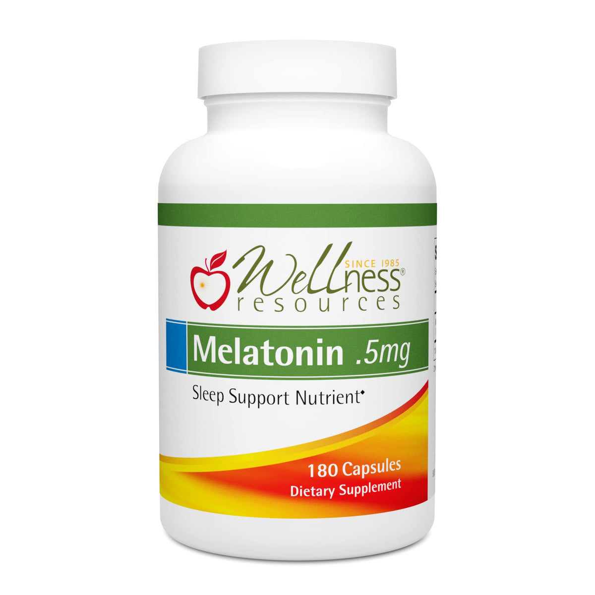 Wellness Resources mélatonine 0,5 mg – capsules pour soutenir le cycle de sommeil.