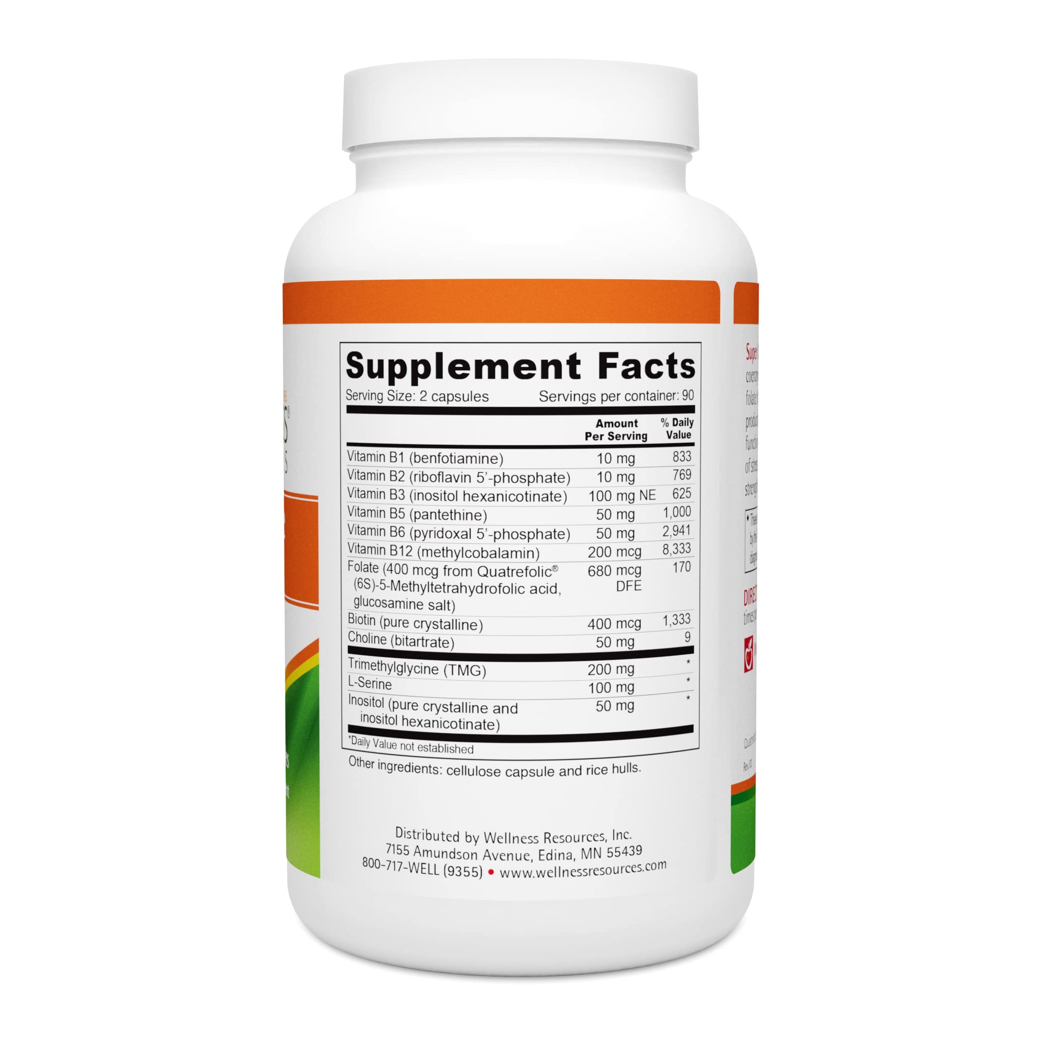 Conseil de stockage Wellness Resources Super Coenzyme B Complex pour préserver la qualité