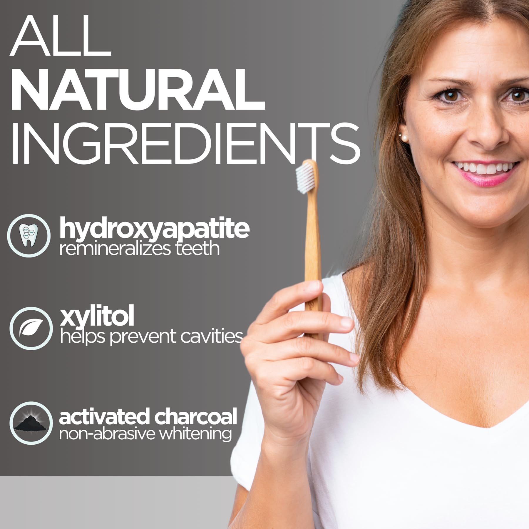 Ingrédients naturels Wellnesse charbon actif et xylitol