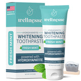 Wellnesse dentifrice hydroxyapatite — Tube, blanchiment naturel doux pour votre sourire.