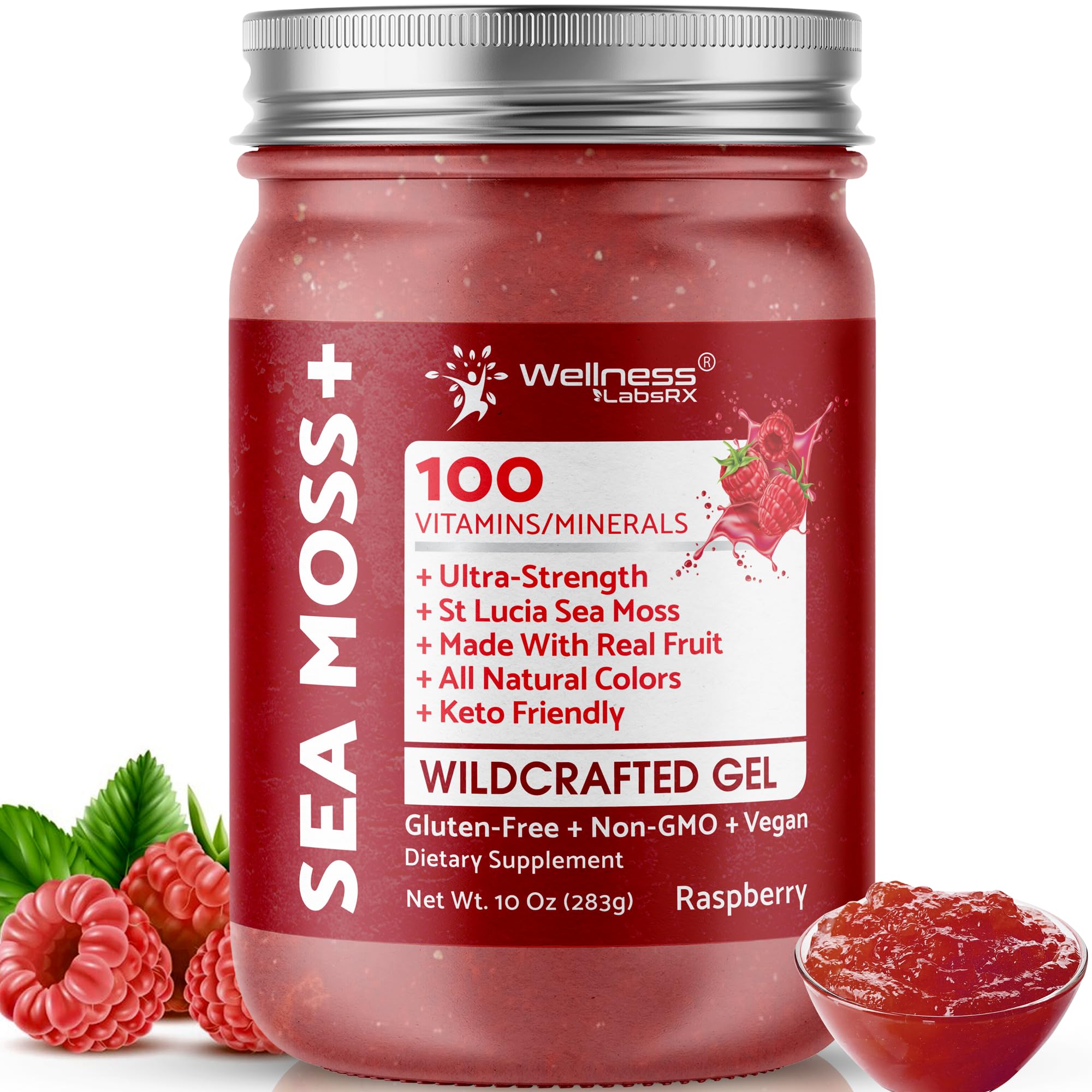 Gel d’algues irlandaises WELLNESS LABSRX en bouteille, soutien quotidien à l’énergie.