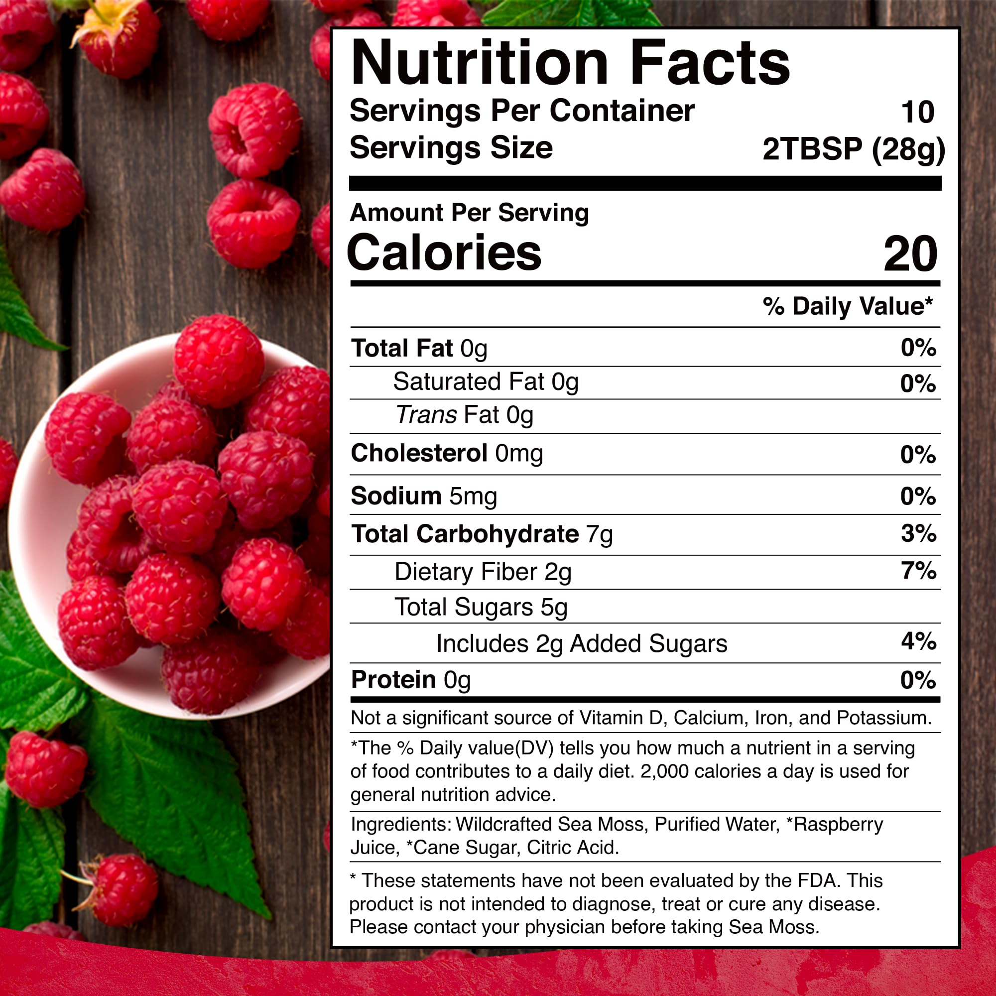 Gel d’algues irlandaises WELLNESS LABSRX framboise dans un smoothie nutritif.
