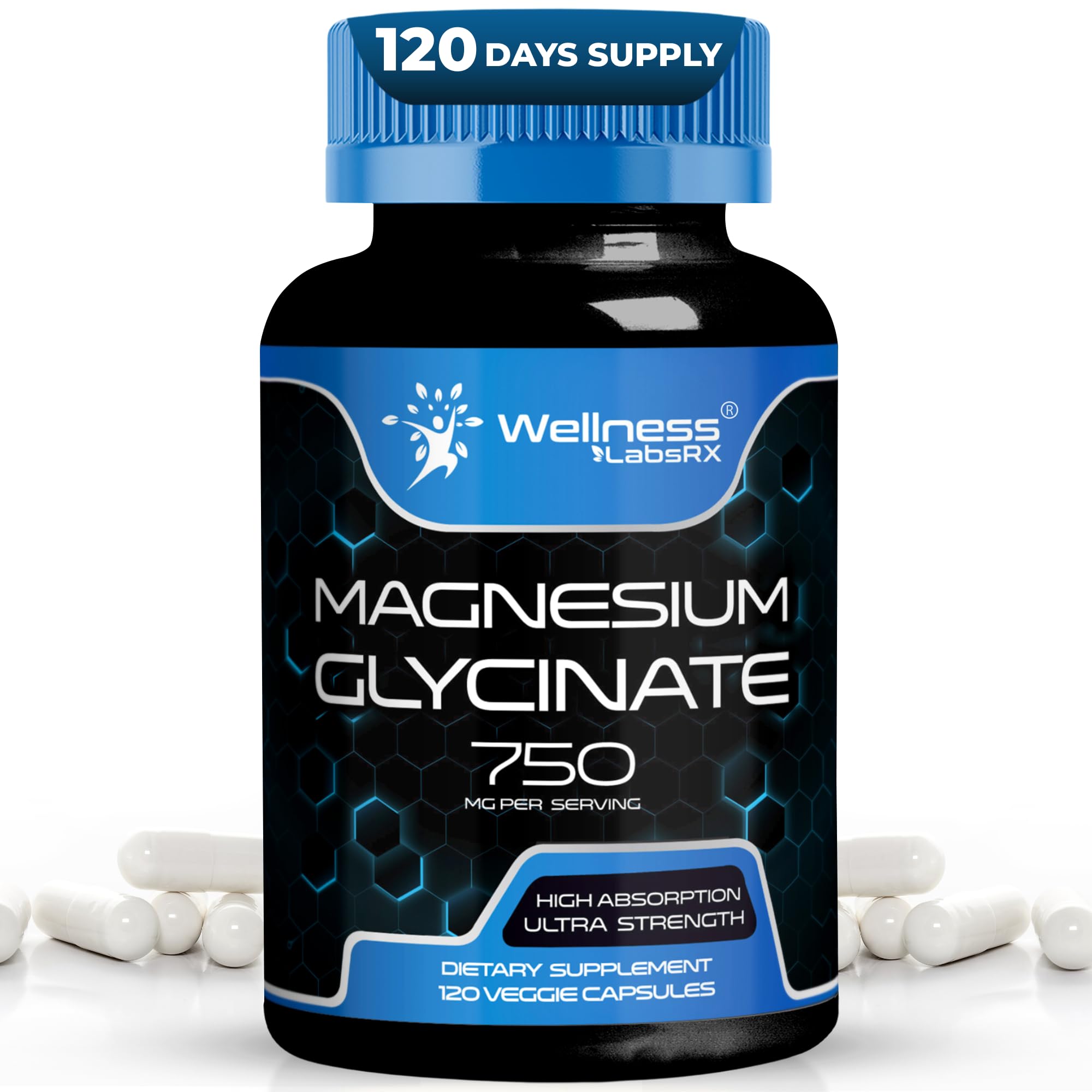 WELLNESS LABSRX Magnésium Glycinate capsules montrant l’absorption optimale