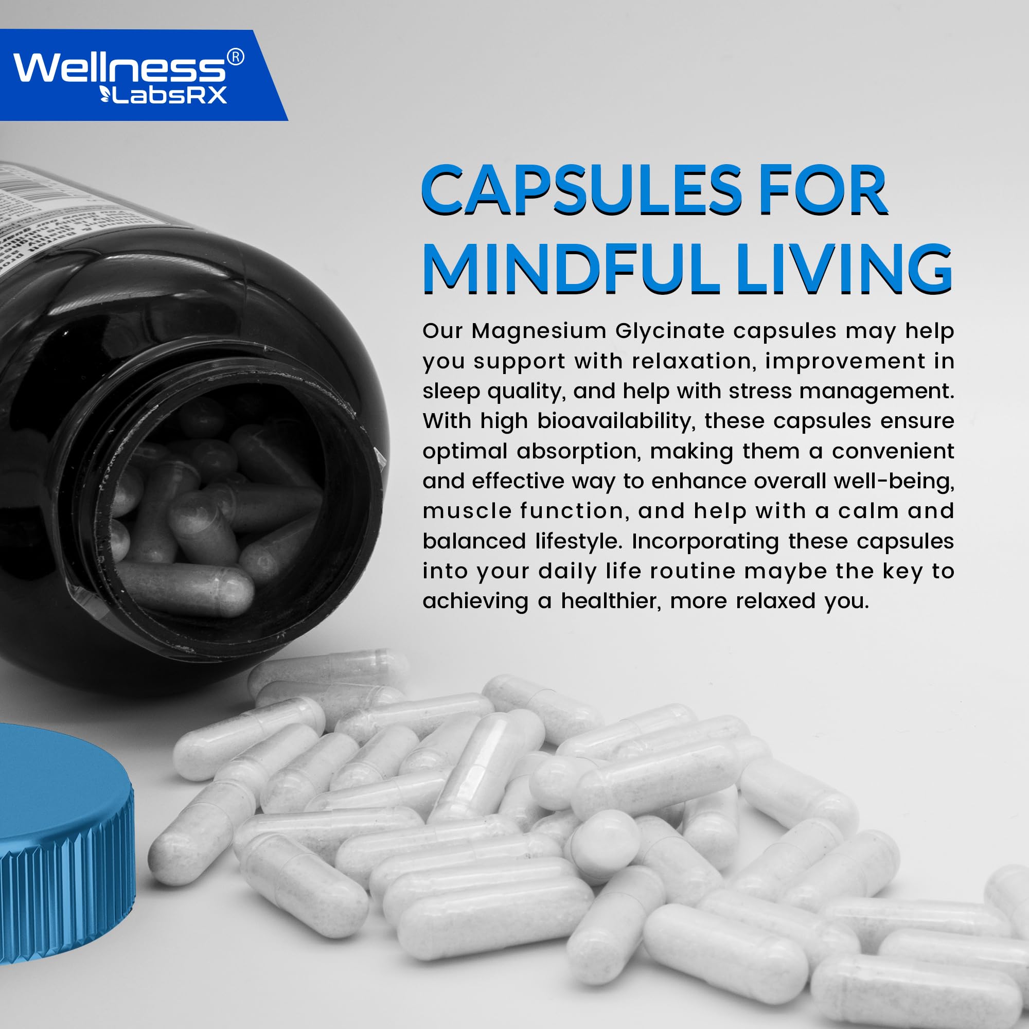 Formulation douce et tolérante pour digestion avec WELLNESS LABSRX magnésium glycinate