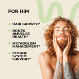 Gomme Wellneum contenant kératine et zinc pour renforcer les cheveux.