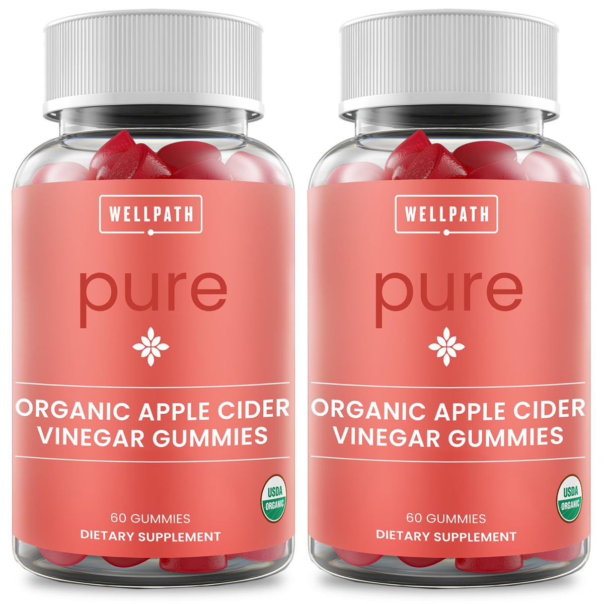WellPath Pure ACV Gommes – bouteille et gommes goût pomme, pratique pour votre routine quotidienne.