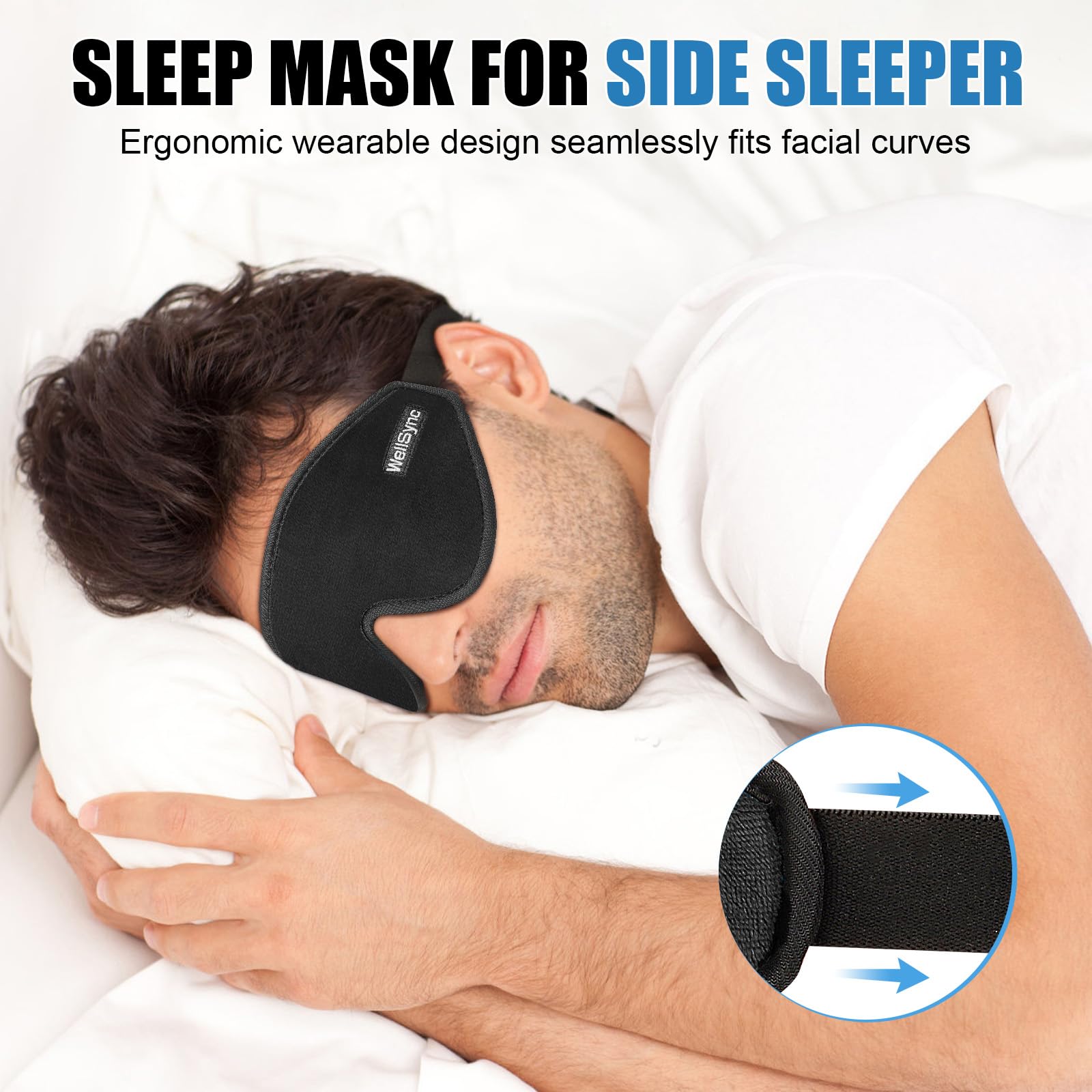 Bouchons d’oreilles inclus WellSync pour un sommeil plus calme en voyage.