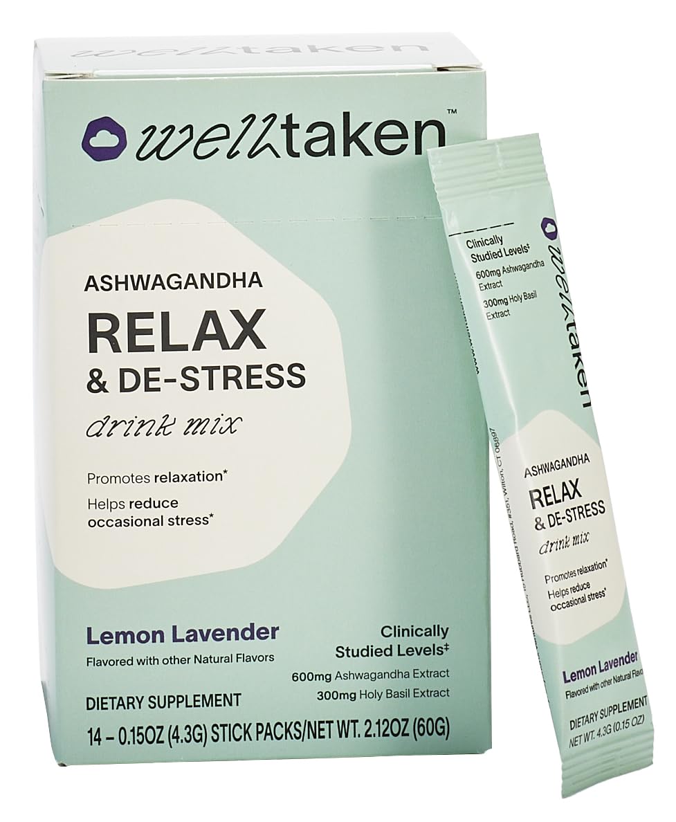 WellTaken Ashwagandha citron-lavande, boisson apaisante prête en quelques secondes