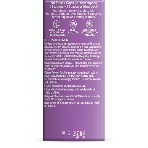 Wellteen Her Plus – fer et zinc soutiennent la formation des globules rouges et la cognition.