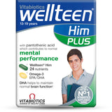 Wellteen Him Plus Omega3 - Bouteille: soutien du cerveau et de la vision grâce au DHA.