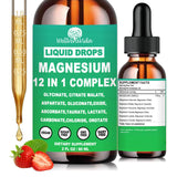 WellVeraVida flacon gouttes magnesium 12 en 1 fraise absorption rapide