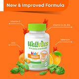 Gommes Wellvites orange vegan sans sucre, saveur naturelle appréciée par les enfants.