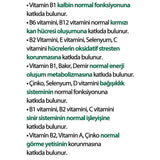 Wellwoman 70+ ingrédients vitamines : soutien énergie et vitalité.