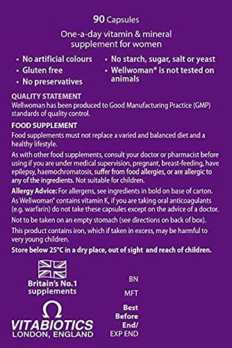 Wellwoman: boîte originale avec étiquette et code EAN pour référence produit fiable.