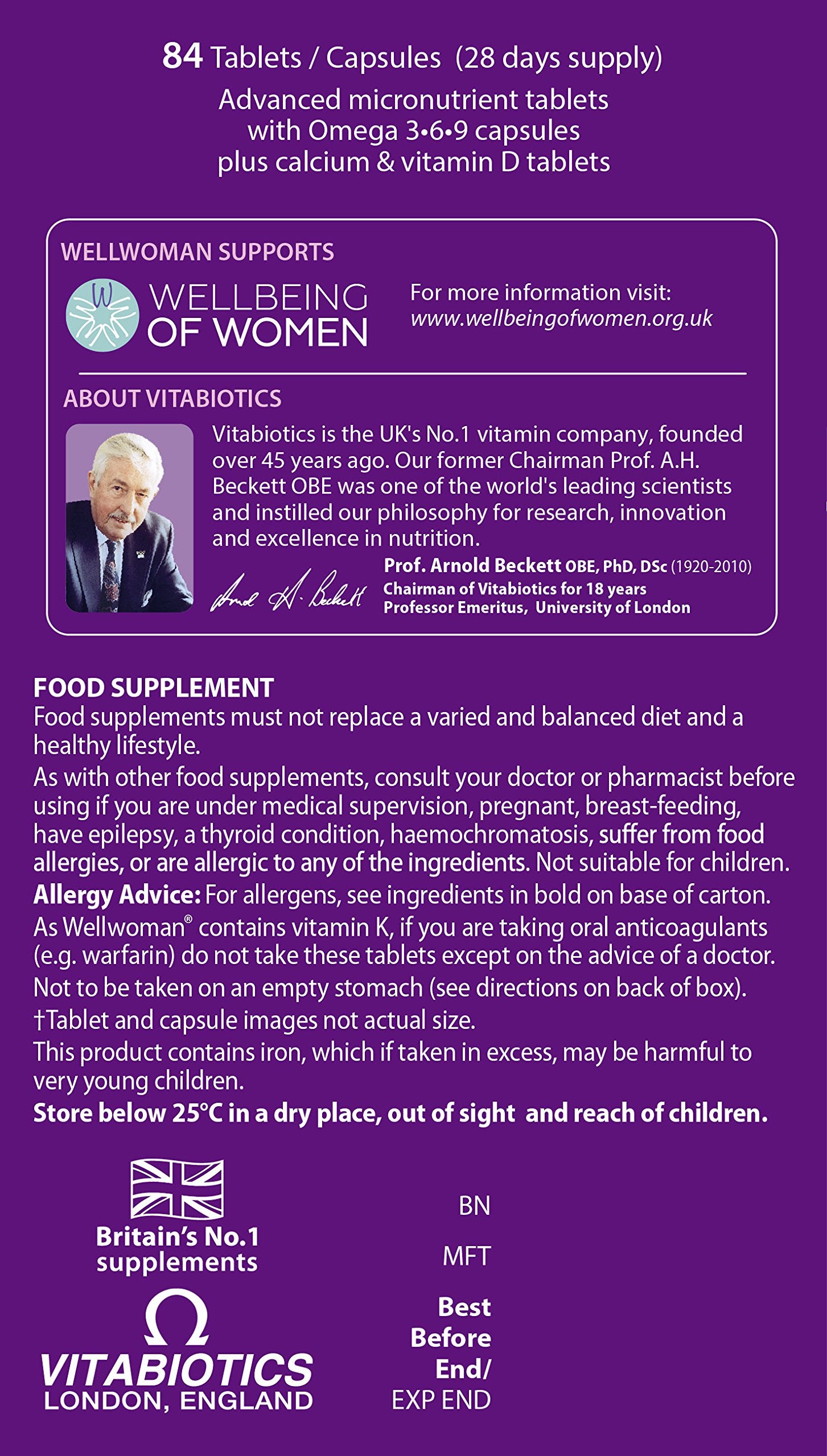 Capsules micronutriments Wellwoman Max pour énergie et immunité au quotidien.