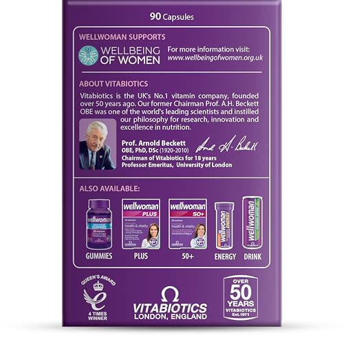 Wellwoman Original Caps – mise en avant du soutien immunitaire et nutriments clés.