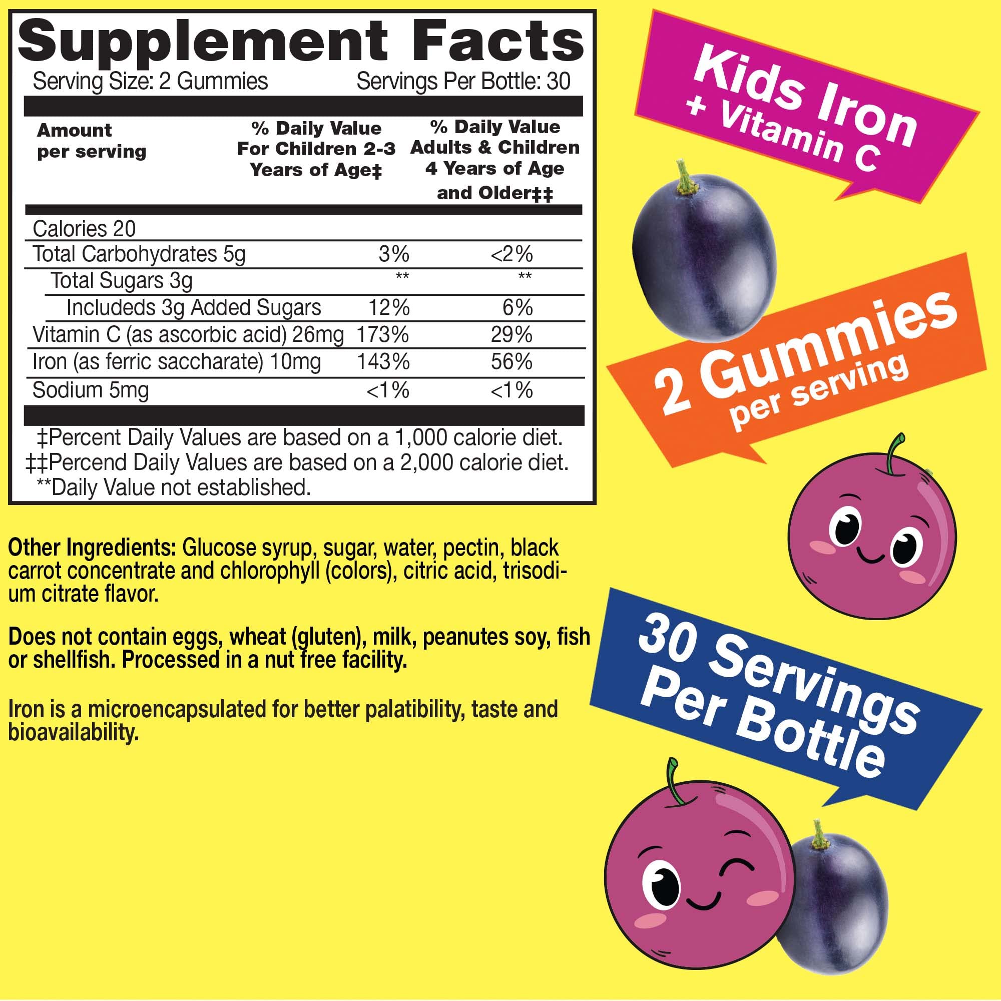 WellYeah gommes au fer pour enfants – texture douce et goût raisin agréable.