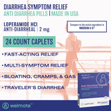 Welmate caplets soulagement digestif – flacon visible pour un confort intestinal potentiel.