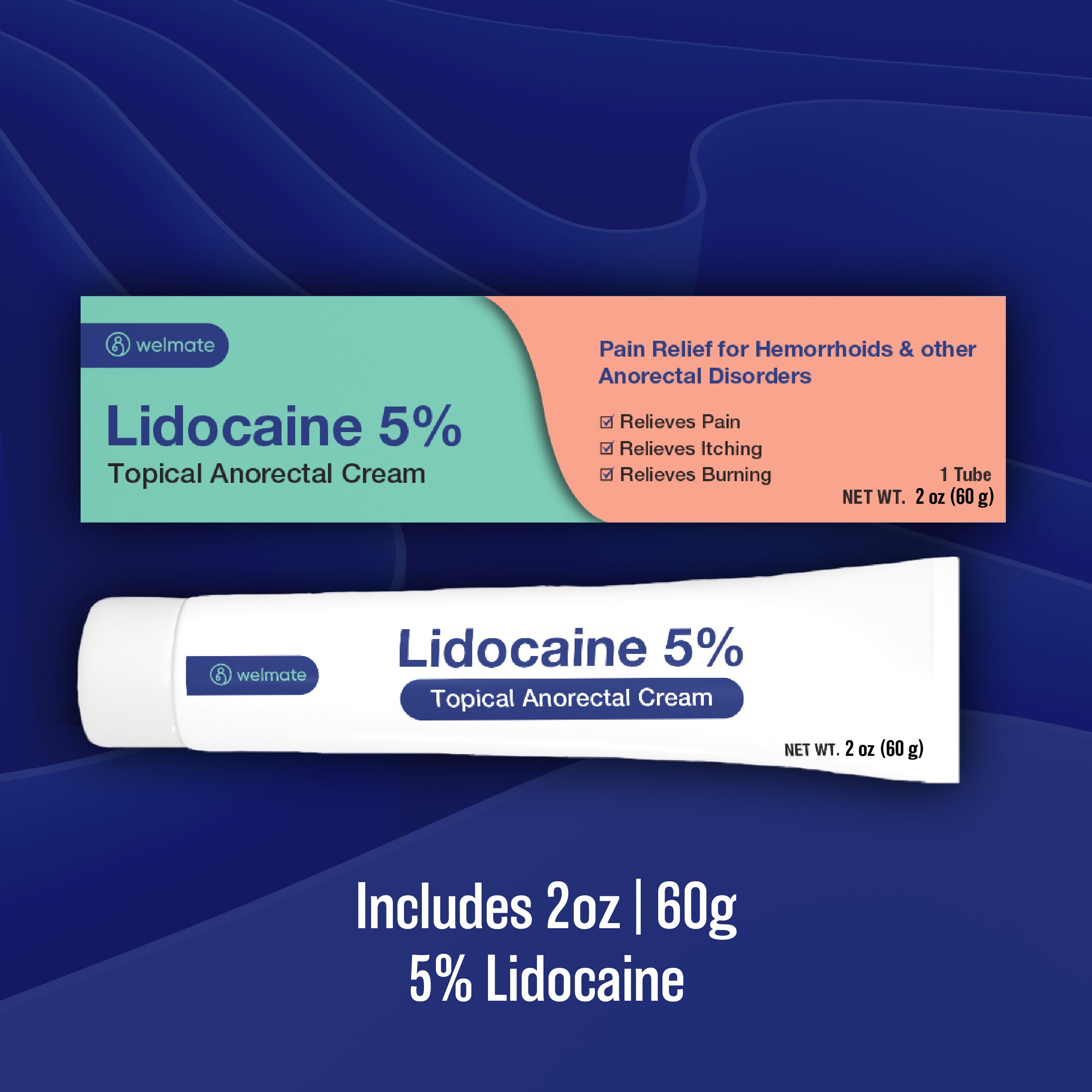 Crème WELMATE Lidocaïne 5%, usage externe sans parfum, praticité quotidienne.