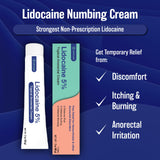 Texture légère WELMATE Lidocaïne 5% adaptée à la peau sensible et absorption rapide.