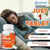 WELMATE Famotidine 20 mg – tablettes, utilisation simple pour prévenir l’indigestion acide.