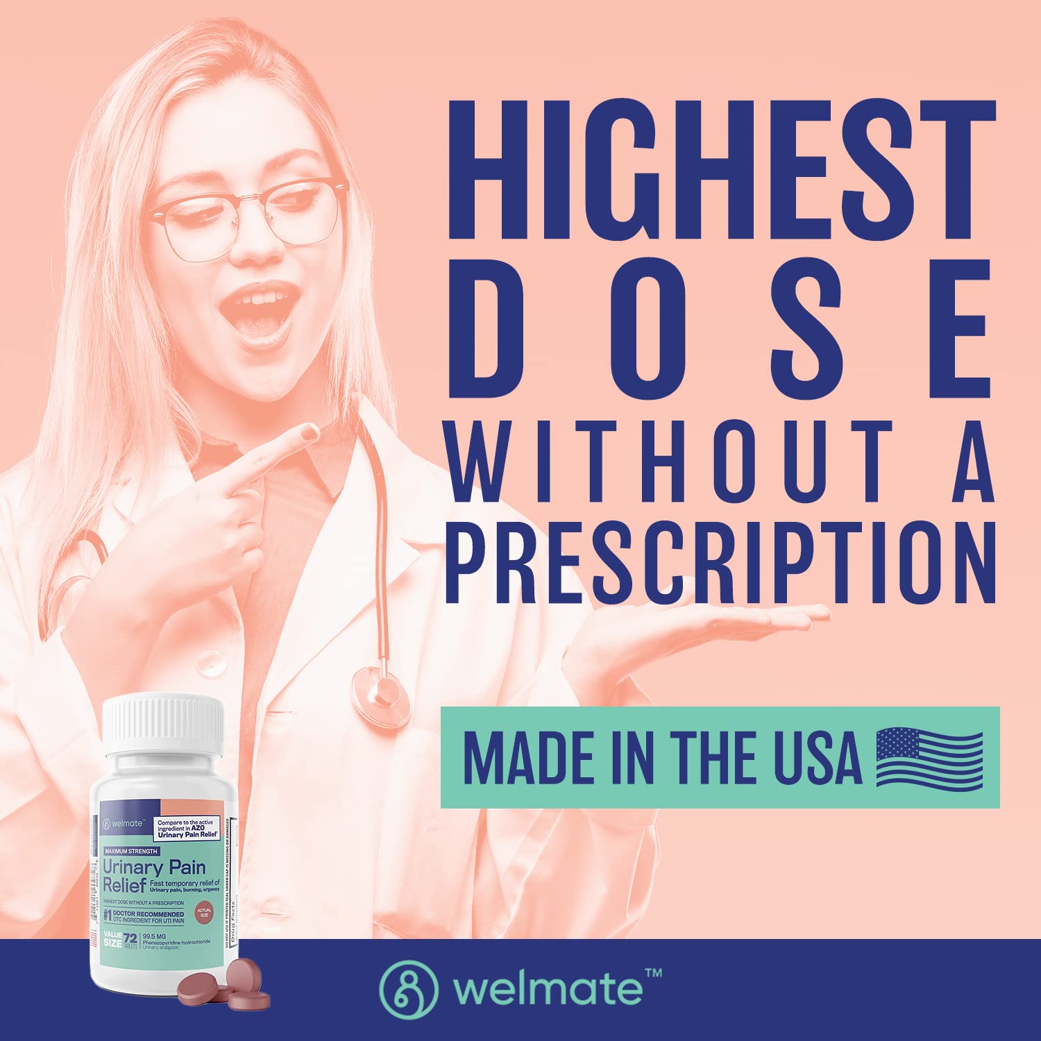 Welmate phenazopyridine-hcl-tablettes: ingrédient actif puissant pour le confort urinaire.