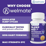 WELMATE Sommeil - dosage de 25 mg facilitant l'endormissement avant le coucher.