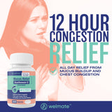 WelMate soulagement mucus 12 heures – action prolongée pour respiration plus fluide.