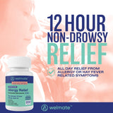 WELMATE tablettes non-sedatives: relief sans fatigue pour les allergies quotidiennes.