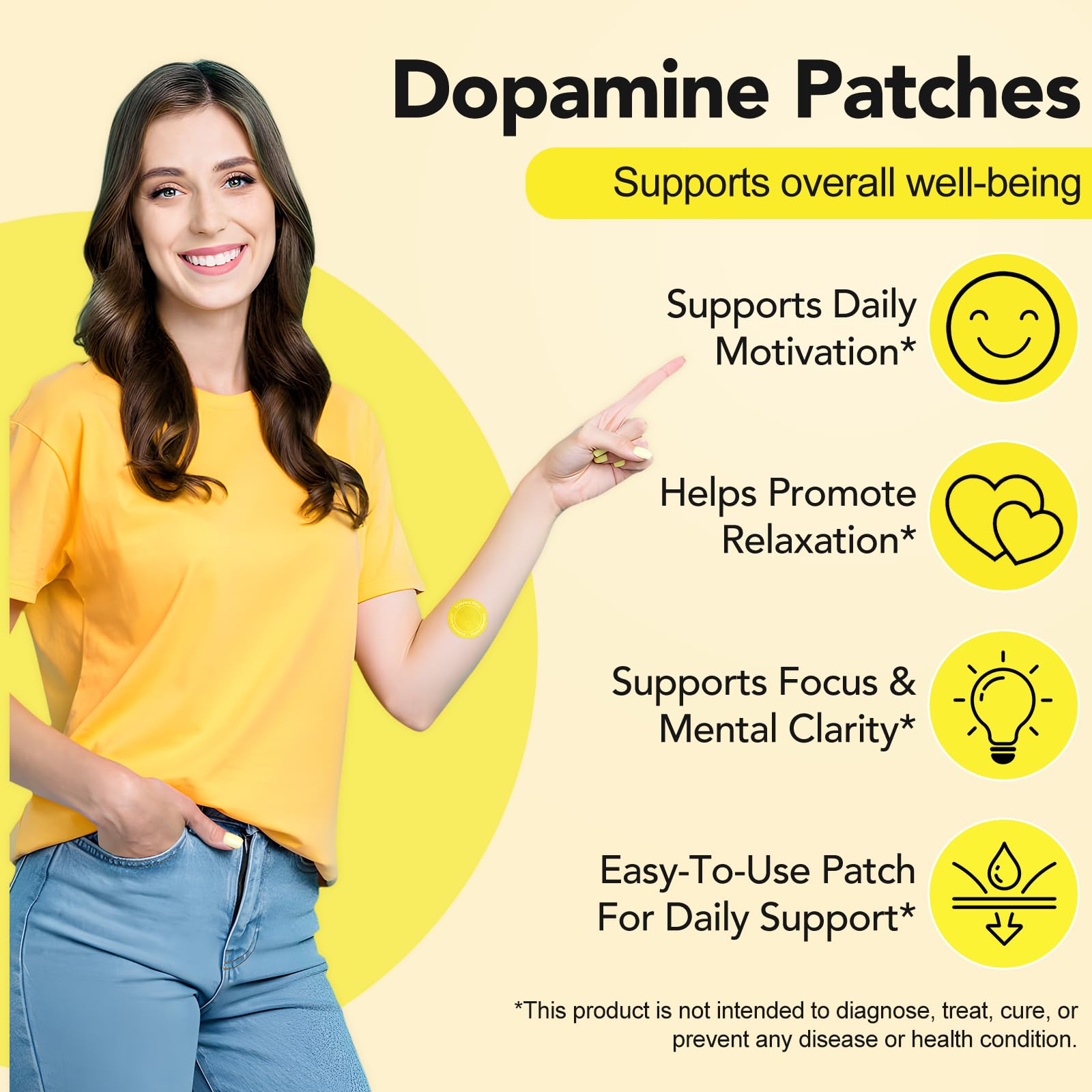 WELOSUER patch dopamine peau propre et sèche assure une adhérence agréable.