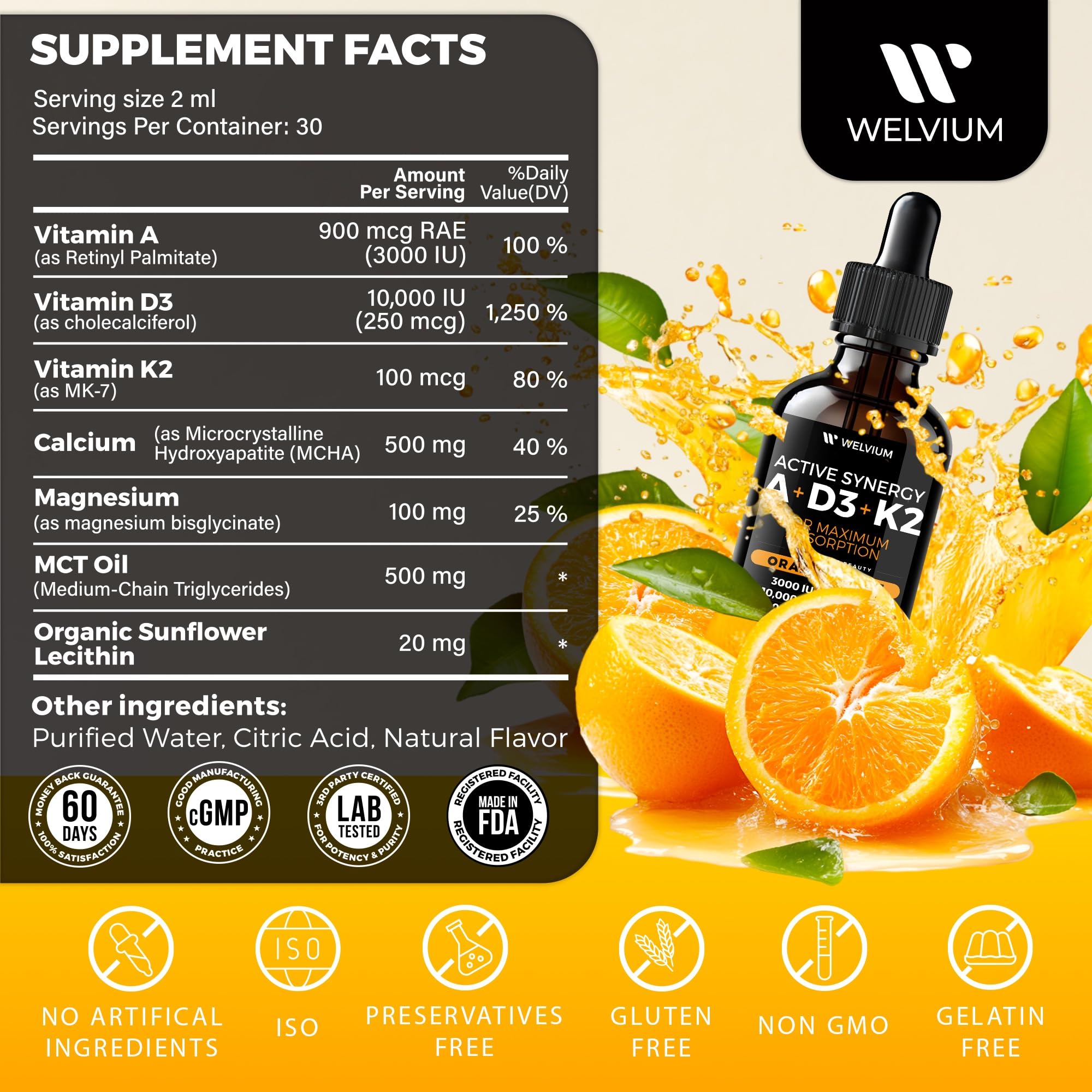 Welvium Drops: pipette doseuse pour un dosage précis et pratique.