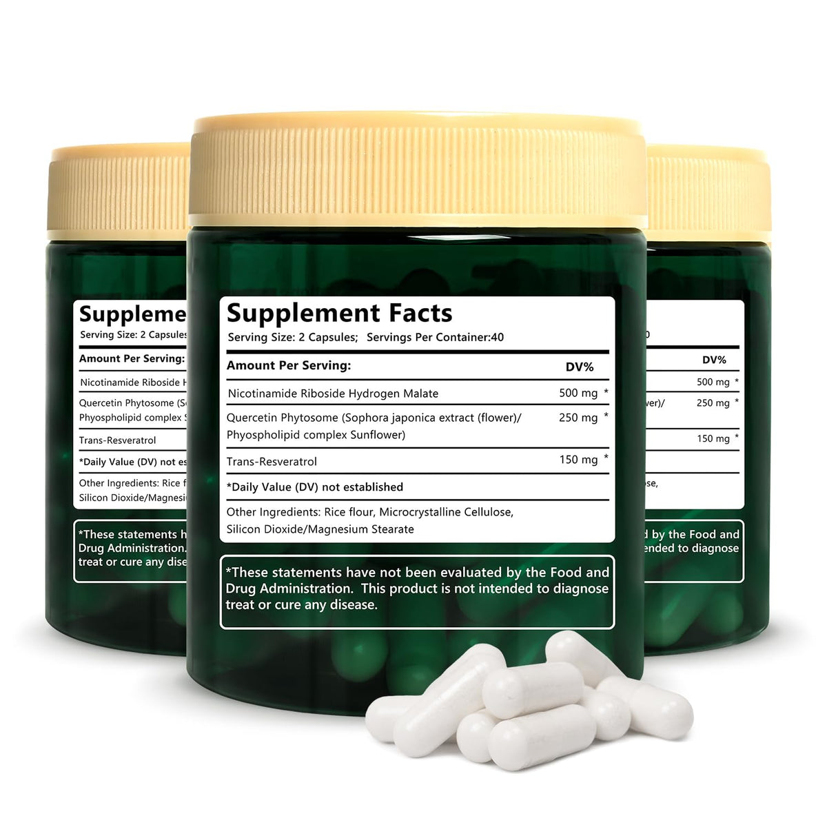 WepBio NAD capsules liposomales en bouteille, soutien d'énergie et vitalité au quotidien.