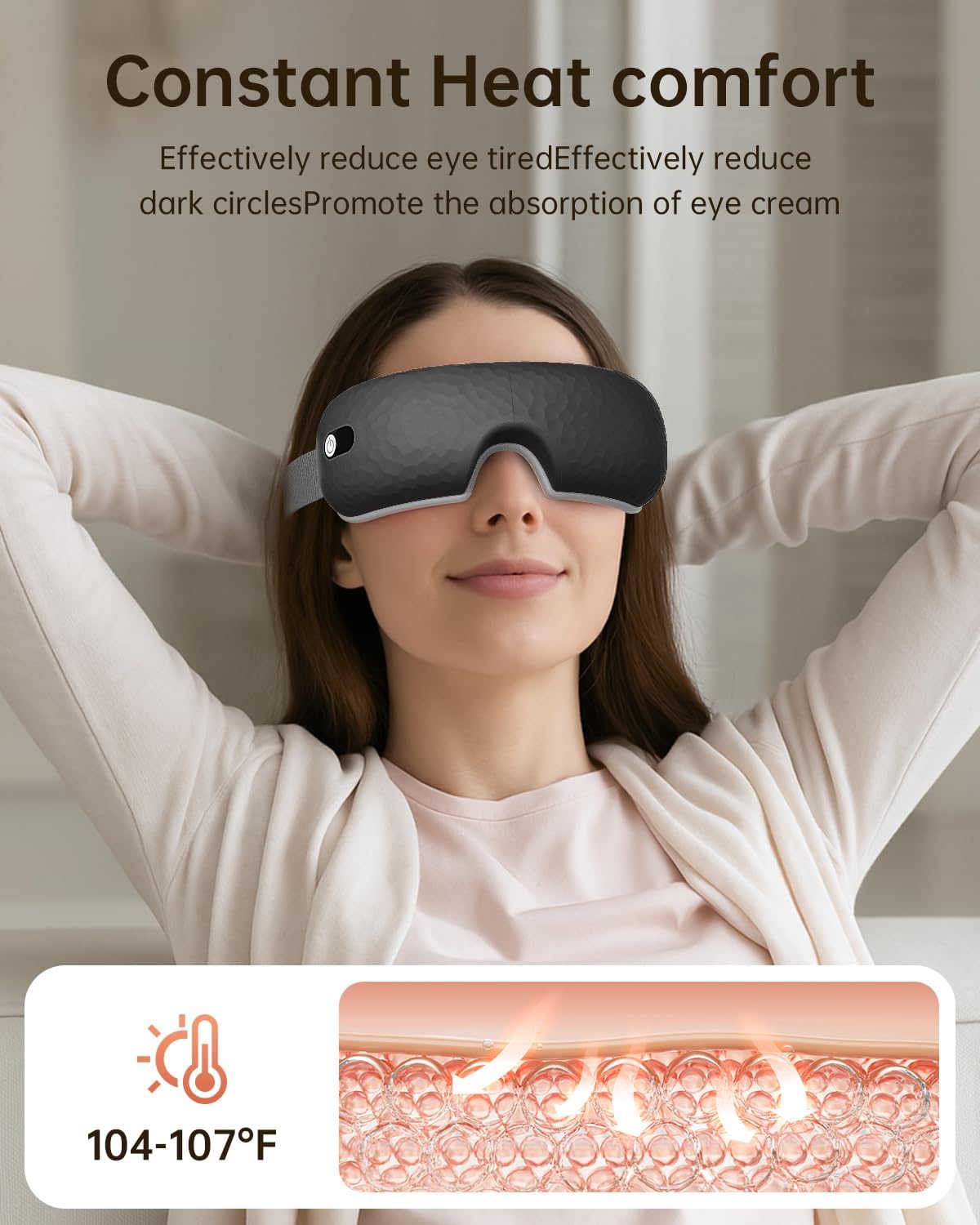 Masque yeux WERTYI portable et pliable, pratique au bureau ou en voyage.