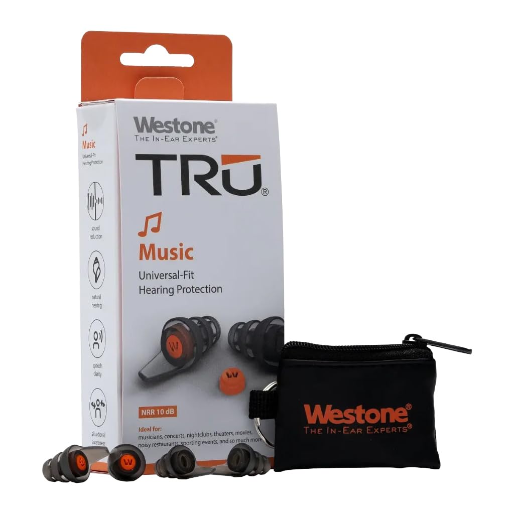 Westone TRU Musique bouchons d’oreille pour concerts avec réduction 10 dB et son clair.