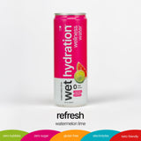 Gros plan sur Wet Hydration liquide pastèque-citron-vert saveur naturelle