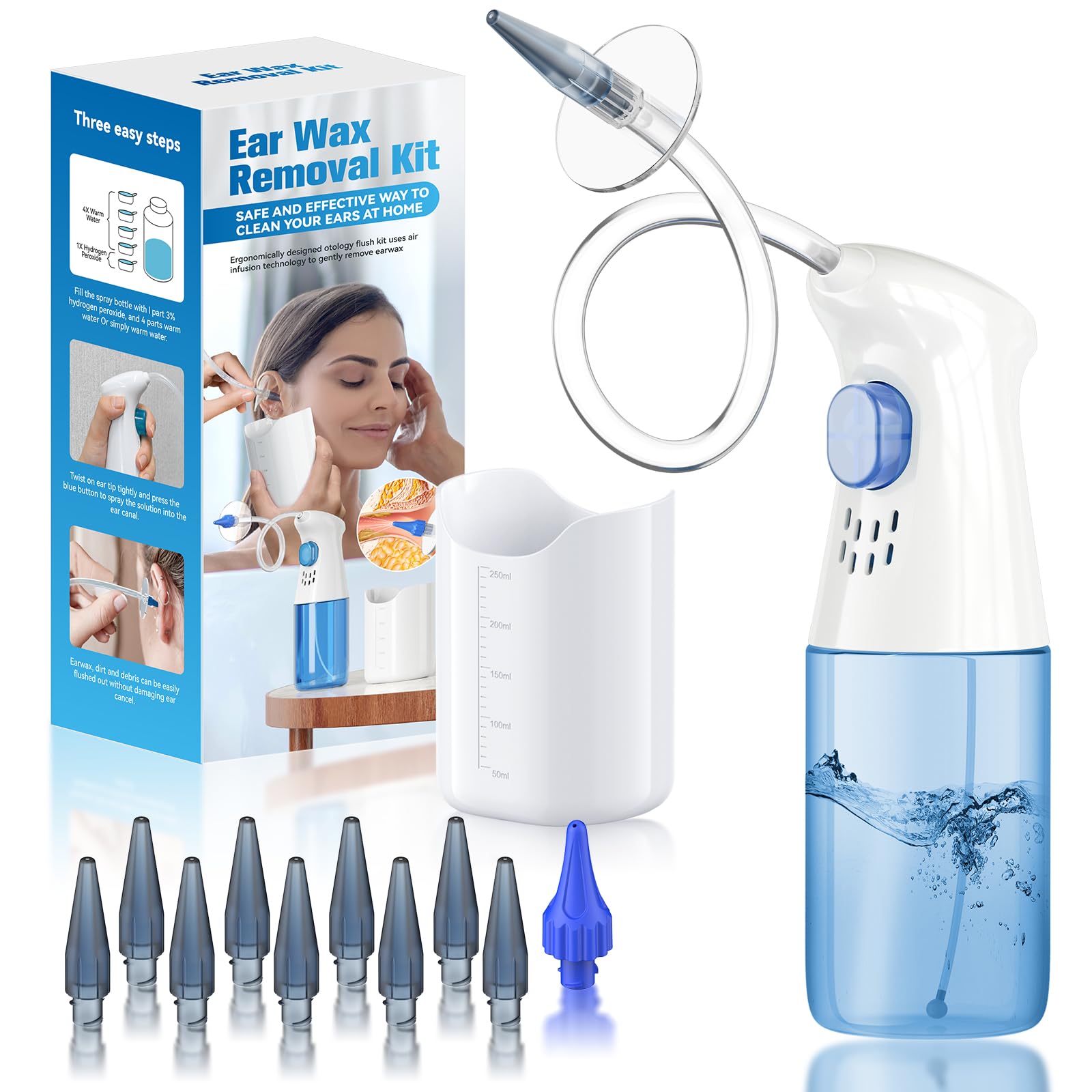WEUANY kit complet de lavage des oreilles pour une utilisation domestique sûre.