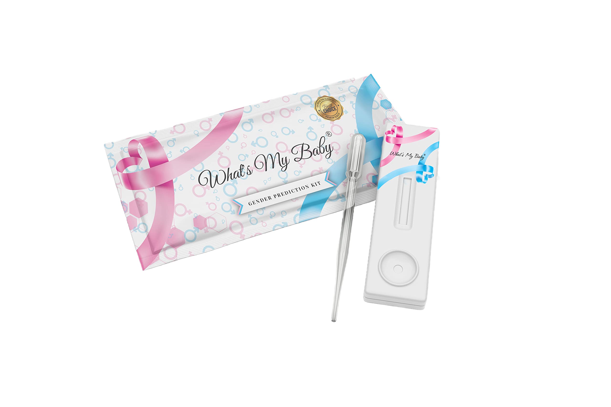 Whats My Baby: boite du test precoce à 5 semaines offrant un résultat potentiel à domicile.