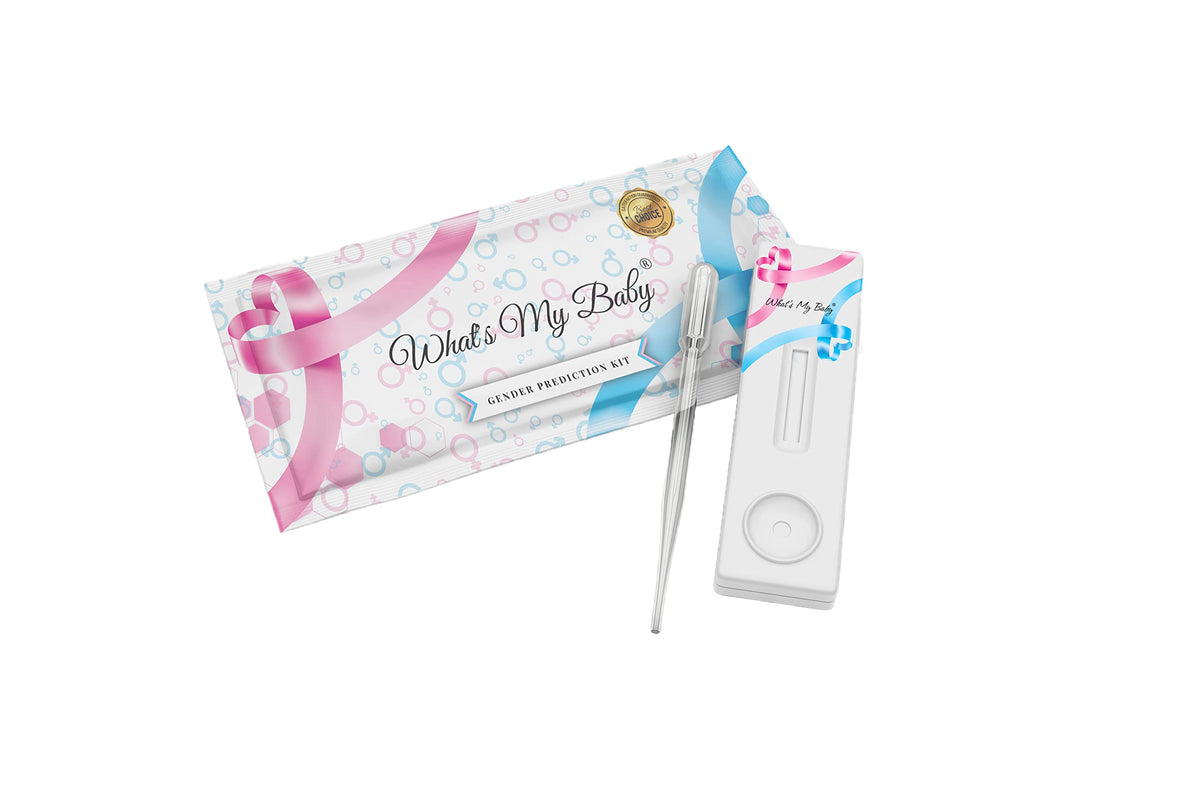 Whats My Baby: boite du test precoce à 5 semaines offrant un résultat potentiel à domicile.