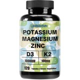 Bouteille WHBAYSYH Potassium Magnésium Zinc équilibre électrolytes, soutien potentiel à l'énergie quotidienne.
