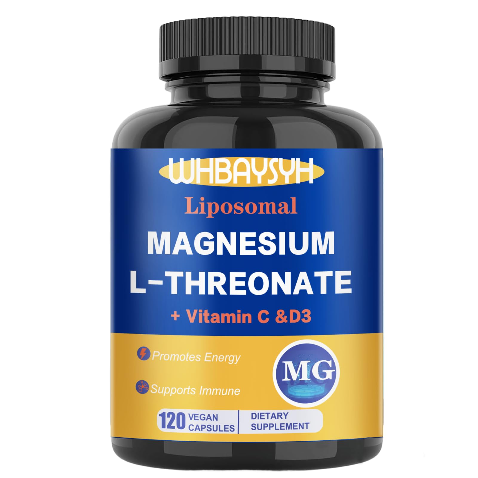 WHBAYSYH Magnésium L‑thréonate – bouteille, absorption élevée pour l énergie