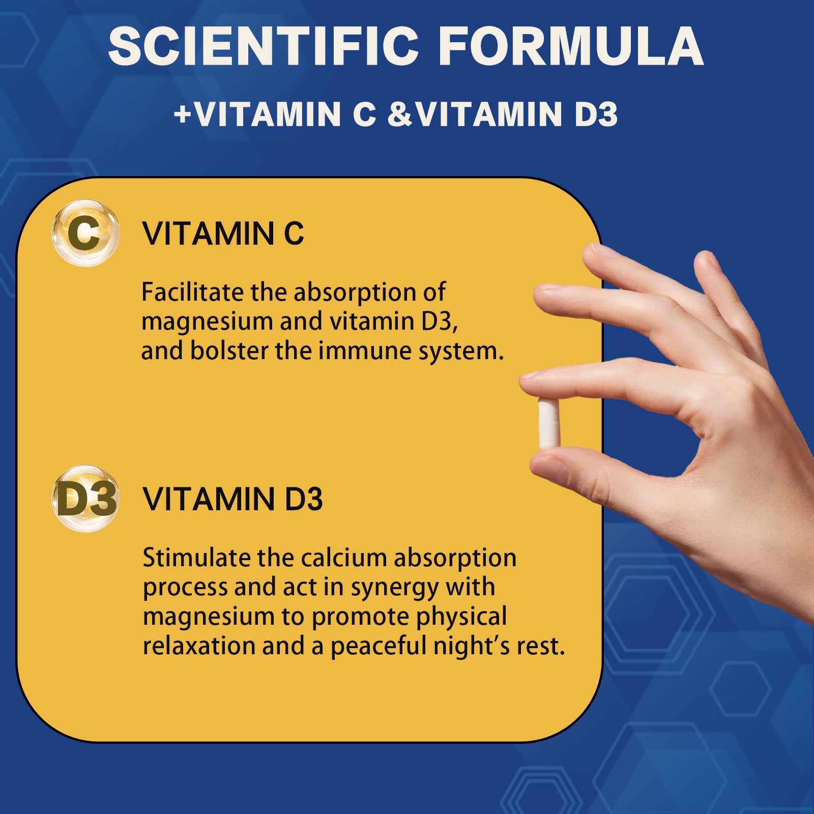 WHBAYSYH Magnésium L‑thréonate – capsules en main, prise quotidienne simple