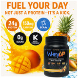 WheyUP Clear Whey Isolate - verre rafraîchissant Ananas Mangue pour une boisson légère.