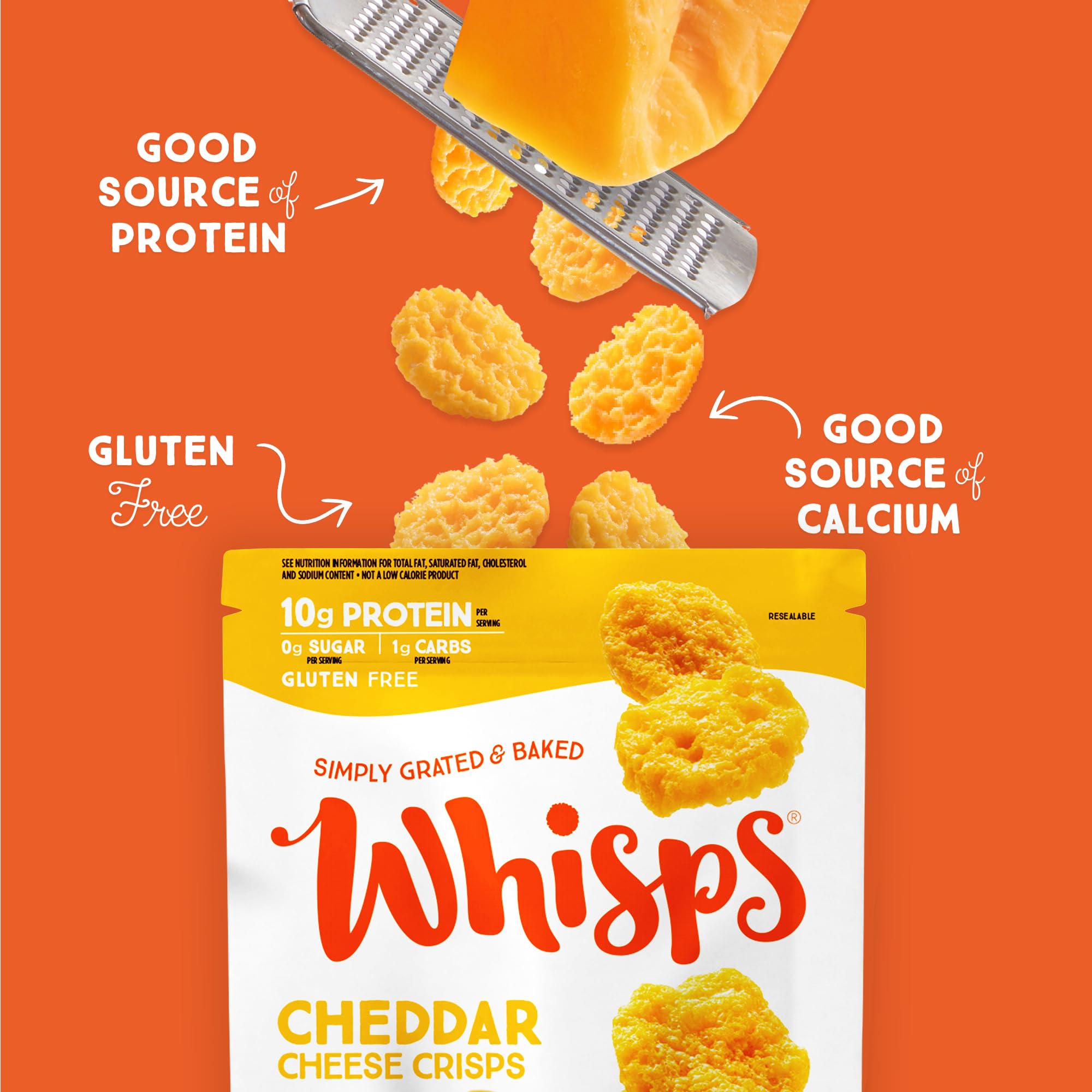 Whisps cheddar chips faible carbone : collation faible en glucides