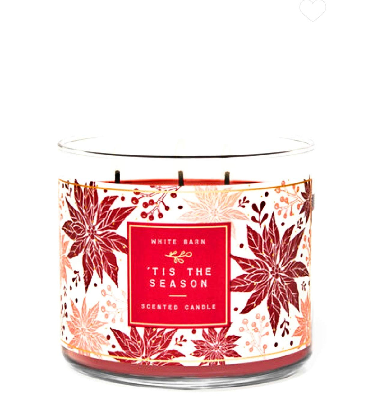 Bougie White Barn 'Tis The Season, 3 mèches, ambiance hivernale chaleureuse et parfum durable.