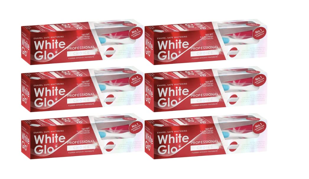 White Glo Pack six tubes dentifrice blanchissant pour sourire clair