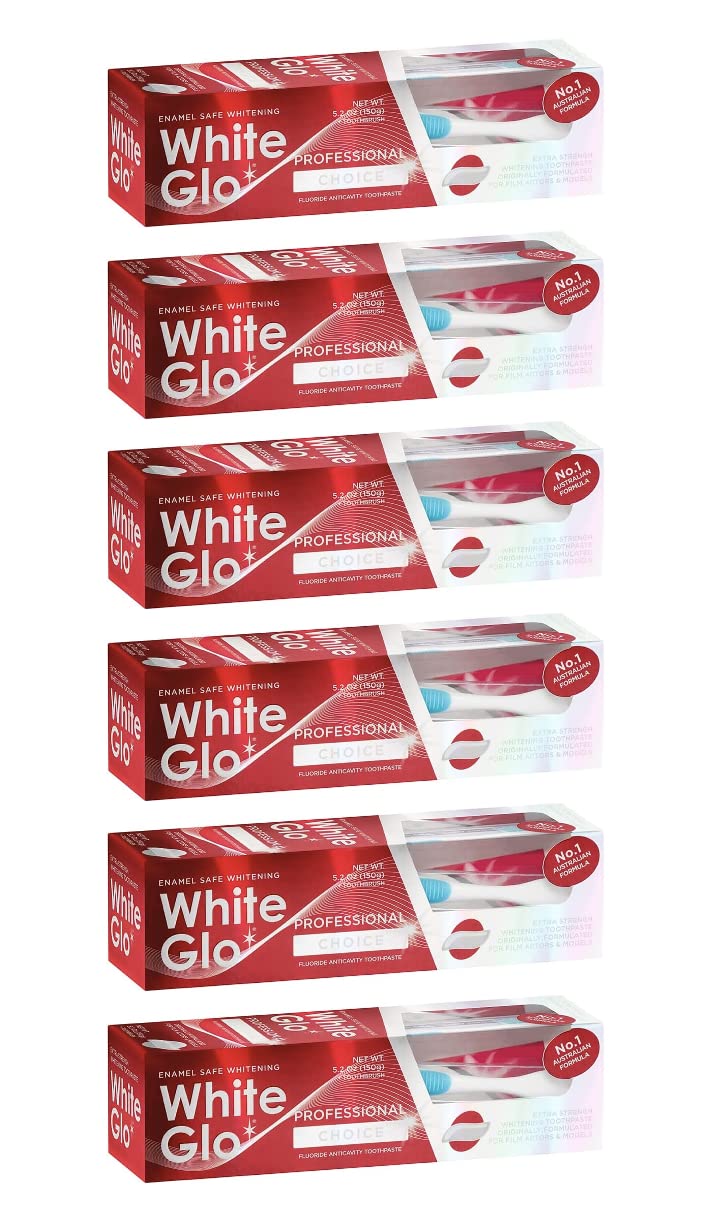 White Glo Pâte Dentaire Extra-Force pack de six tubes